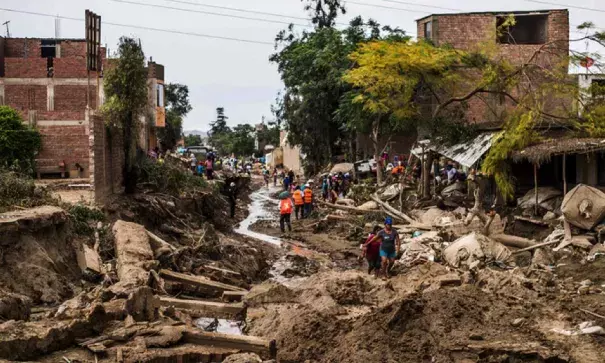 El Niño-fuelled flash floods and landslides hit parts of Lima last month. Photo: Ernesto Benavides, AFP, Getty