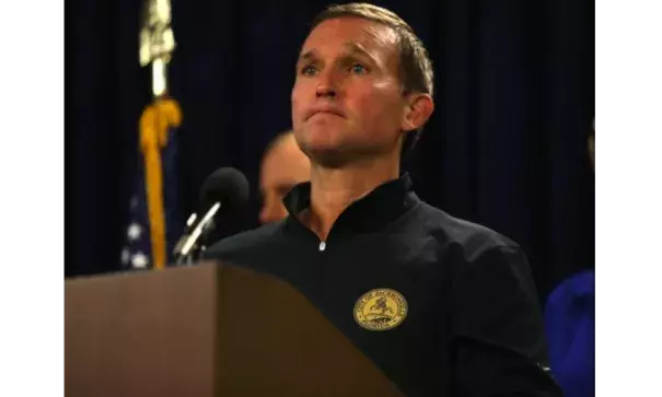 Jacksonville Mayor Lenny Curry assesses Hurricane Matthews impact, hours before the storm hits its peak in Jacksonville on Friday. Photo: Joe Rondone, Democrat