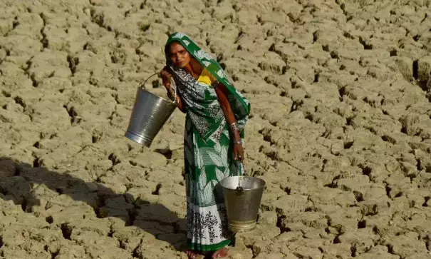 A heatwave in India where temperatures were recorded at 51.0C. Climate change means the occurrence and impact of extreme weather events has risen. Photo: NurPhoto, Getty Images