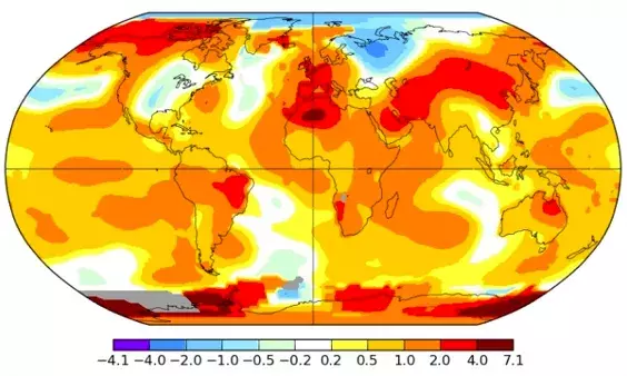 This May was the second-hottest May on record. Image: NASA GISS