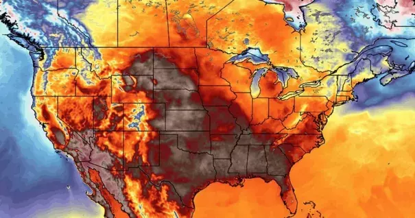 Computer model projection of high temperatures on Thursday, July 21, 2016. Image: WeatherBell Analytics