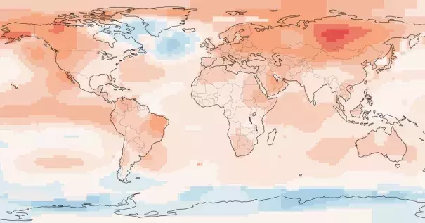 How far above or below average temperatures were in 2015 compared with the average from 1901 to 2000. Image: NASA, New York Times