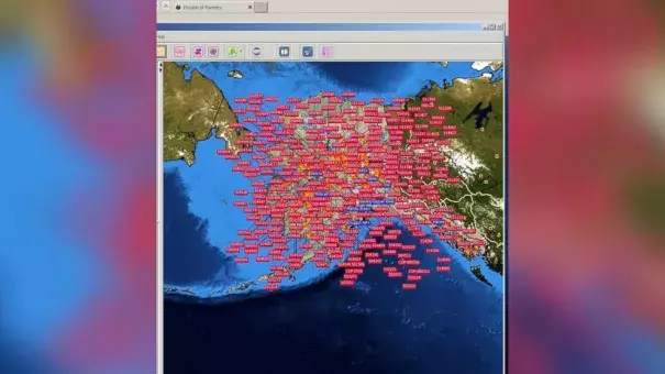 Map of all the current wildfires in Alaska as of July 1, 2015. Image: Alaska Department of Natural Resources