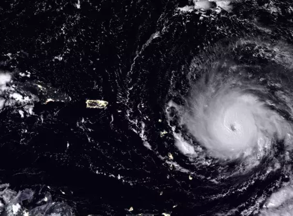Hurricane Irma reached wind speeds of almost 300 kilometres per hour in September 2017. Image: Joshua Stevens & Jesse Allen, NASA Earth Observatory, NOAA–NASA Suomi NPP