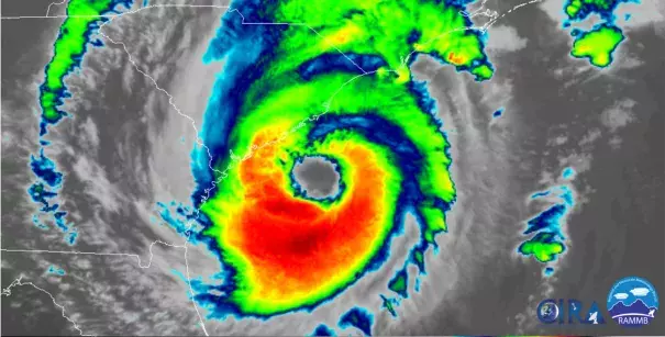 Hurricane Dorian approaches the Carolinas on Sept. 5, 2019. Image: NOAA via CIRA/RAMMB