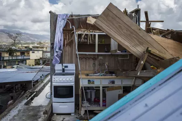 The house of Maribel Quiñones Rivera and her family was left in ruins.Photo: (Dennis M. Rivera Pichardo/For The Washington Post