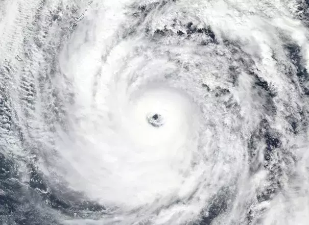 Super Typhoon Lan as seen by the VIIRS instrument on NOAA’s Suomi satellite on Saturday afternoon, October 21, 2017. At the time, Lan was a high-end Category 4 storm with 155 mph winds. See also this impressive visible zoomed-in loop of Lan’s eye on Saturday, courtesy of Dan Lindsey of NOAA.