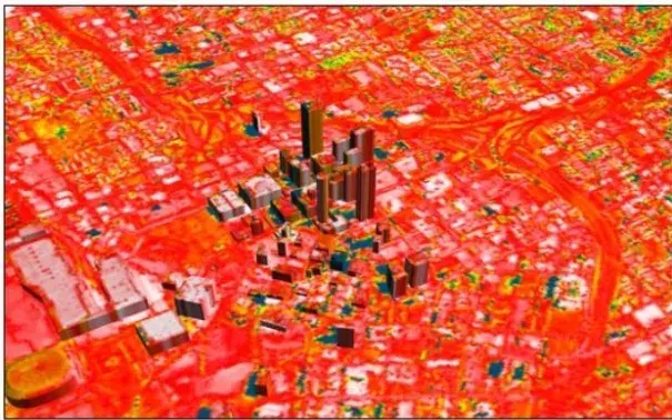 Urban heat island. Image: NASA