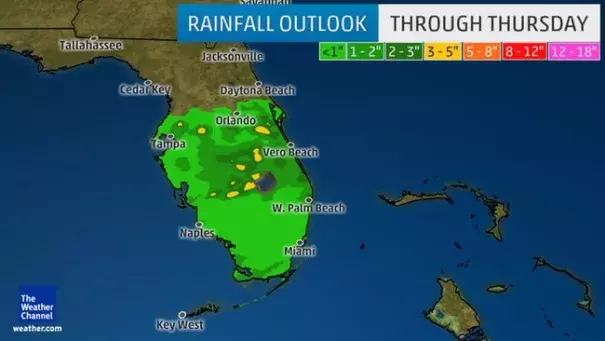 Rainfall Forecast. Image: Weather Underground