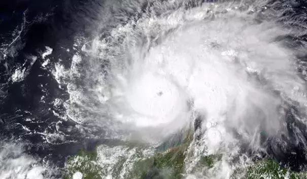 Hurricane Matthew, the strongest Atlantic hurricane of 2016, as seen on September 30, 2016, when it was rapidly intensifying into the first Category 5 storm observed in the Atlantic since 2007. Photo: NASA