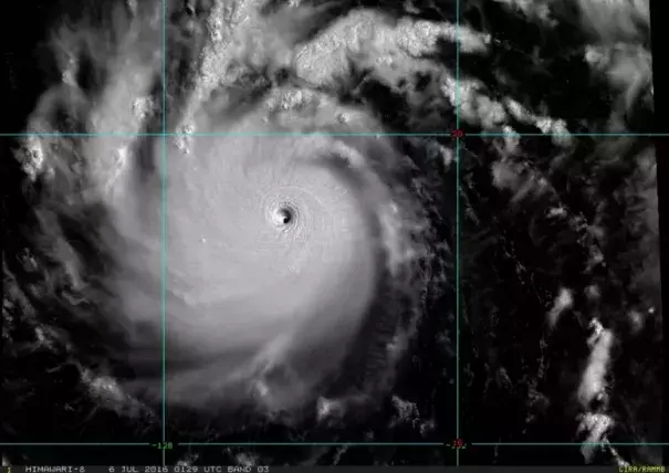 Typhoon Nepartak, July 6, 2016 01:29 UTC. Image: Himawari-8 / McIDAS