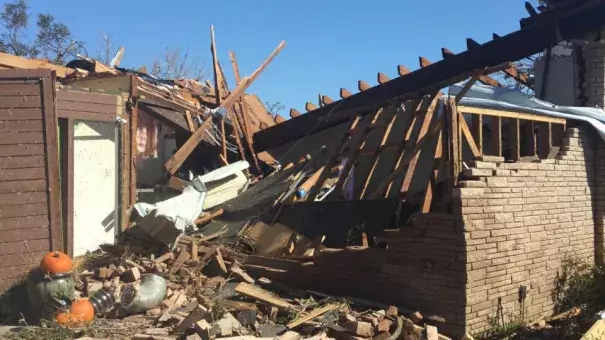 An NWS survey team has determined that the estimated maximum winds for the tornado in North Dallas is 140 mph, consistent with an EF-3 rating. Credit: NWS Fort Worth