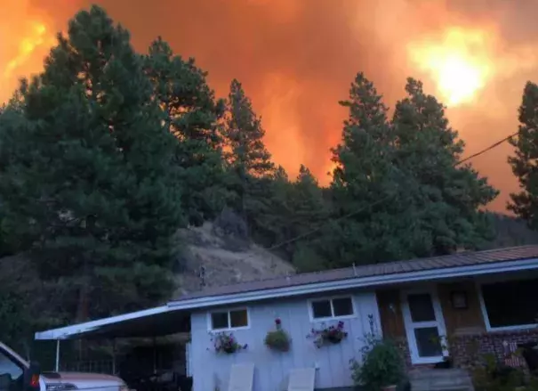 Dean Fox snapped a photo of his home before it was consumed Friday, Aug. 14, 2015, by the Canyon Creek Complex fire near John Day. As of Saturday, officials said at least 26 homes had been destroyed by the massive wildfire near John Day. Photo: Dean Fox, Les Zaitz, The Oregonian