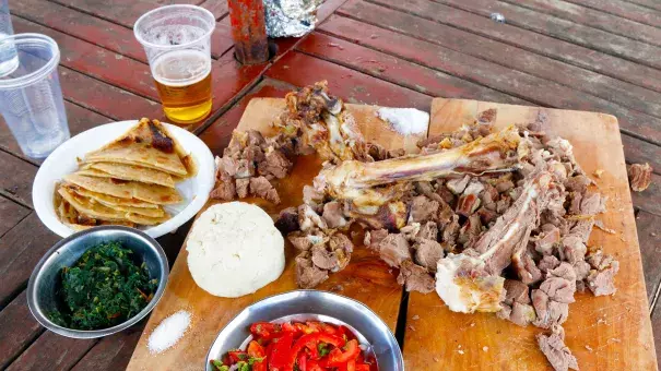 Nyama choma, a type of grilled goat meat in Kenya. Photo: Tim McDonnell