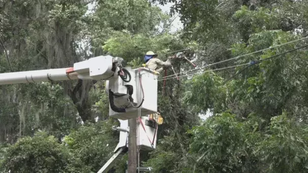 4,200 people remain without power in Tallahassee as of Wednesday night. Photo: WCTV