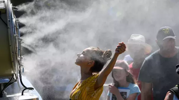 Now THAT's how you cool off. Photo: AP