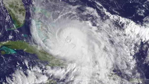 Hurricane Joaquin from October 2015 over the Bahamas. Image: NOAA GOES