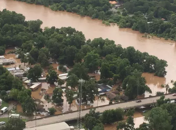 Texas Governor Greg Abbott toured the flood damage around the Houston region on Friday, June 3, 2016. He posted this image on his official Twitter account. Photo: Twitter.com/GregAbbott_TX