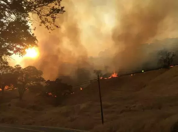 The Cold Fire in Yolo County started shortly after 4:30 p.m. on Tuesday, August 2, 2016, officials said. Photo: CalFire