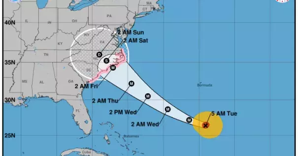 Latest advisory from the National Hurricane Center. Credit: NHC