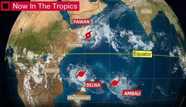 Current Tropical Systems in the Indian Ocean