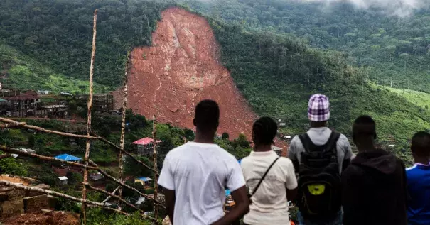 Mudslides and flooding caused by heavy rain killed scores of people in Freetown, the capital of Sierra Leone. Photo: Jane Hahn, New York Times