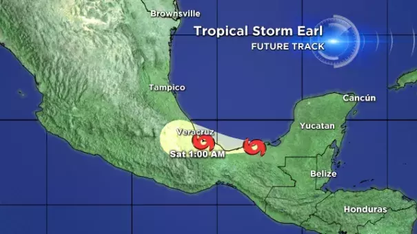 Tropical Storm Earl. Image: CBS4