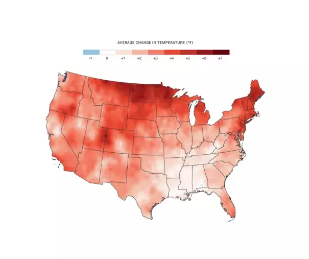 warmer winters are one impact of climate change