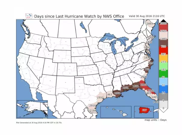 1,465 days since the last Hurricane Watch was issued for FL's Sun Coast. Image: Aaron Perry, Twitter, @arnpry