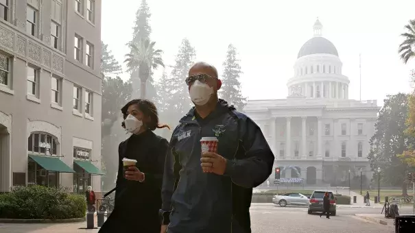 The scene in Sacramento on Thursday. Credit: AP