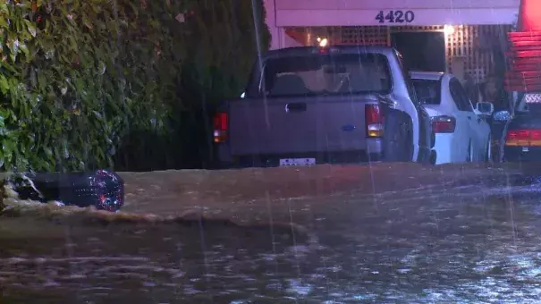 The water flooded parts of the 4400 block of Marine Drive. on the night of June 14, 2016. Photo: Gian-Paolo Mendoza / CBC