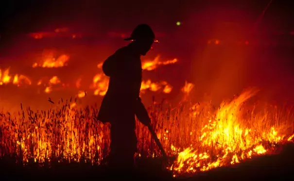 In Australia, severe bushfires often occur after record high temperatures, low relative humidity and strong winds. Photo: Getty