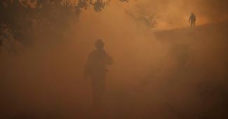 Firefighters battled the Kincade fire in Geyserville, Calif., last week.Credit: Eric Thayer/New York Times