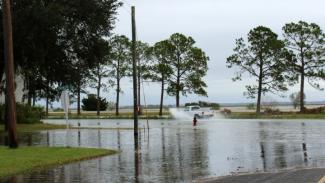 High tide flooding Sunday at the intersection of Prince and Lanier streets in Brunswick, Ga. Photo: JB Workman