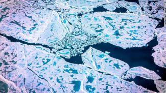 Sea ice melting in July. (Source: Kerem Yucel/AFP/Getty Images)