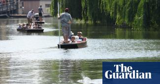 People enjoying the River Cam in Cambridge last Thursday, now the hottest UK day on record. Credit: Leon Neal, Getty Images
