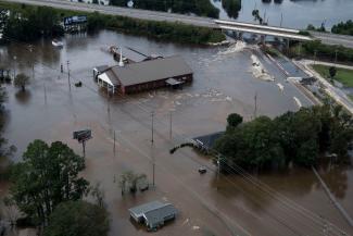 Flooding from Hurricane Florence is seen in Lumberton, N.C., on Sept. 17. Photo: Carolyn Van Houten, Washington Post