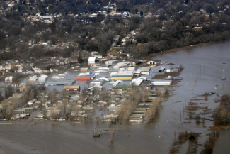 Areas surrounding Offutt Air Force Base, Neb., stand affected by flood waters March 17, 2019. Credit: Tech. Sgt. Rachelle Blake U.S. Air Force
