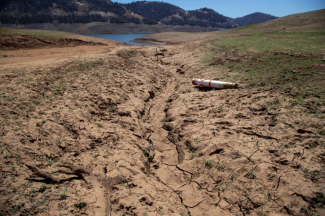 The lakebed at Lake Oroville