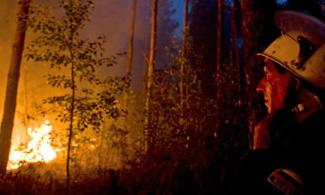 2010 saw a number of extreme weather events, including a summer heatwave which sparked wildfires in Russia. Photograph: Associated Press AP