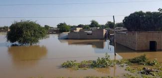 Homes are submerged in water after a massive flood in N'djamena, Chad, October 14, 2022. (Credit: REUTERS/Mahamat Ramadane)