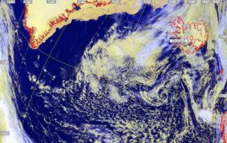High pressure weather systems over Greenland. Image: University of Plymouth/Helen Nance/Len Wood