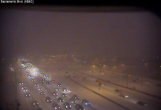 Easy to see why the Kennedy Expressway (I-90 & I-94) is a nightmare. 100% snow & ice covered. #heavysnow. Photo: Mike Hamernik on Twitter