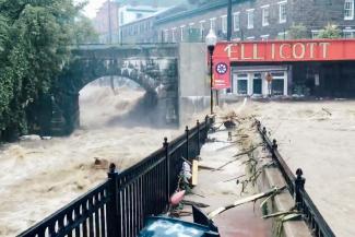 Flooding is seen in Ellicott City, Maryland, on Sunday in this still image from video from social media. Photo: Todd Marks, Reuters