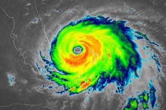 Hurricane Dorian's eyewall, with the storm's most damaging winds and intense rainfall, stalled over Grand Bahama as the storm pounded the island. “We are in the midst of a historic tragedy in parts of our northern Bahamas,” Prime Minister Hubert Minnis said. Credit: NOAA GOES satellite imagery