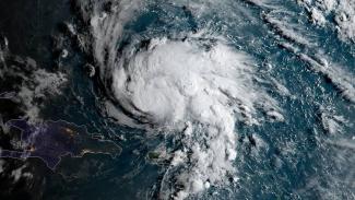 Hurricane Dorian has now left the Caribbean Sea — and it's predicted to intensify rapidly as it crosses the Atlantic on the way to Florida's central east coast. Credit: NOAA/NESDIS/STAR/GOES-East