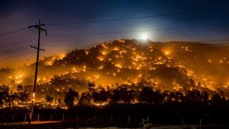 The Eskrine Fire still burns in Kern County. Photo: Cal Fire Twitter account