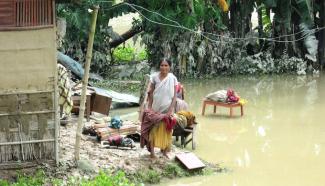 This year’s floods in northeast India has rendered more than half a million people homeless. Photo: Oxfam