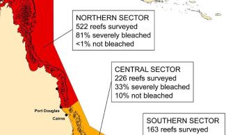 Map of the Great Barrier Reef showing eight days of aerial survey flights, covering more than 9,000 km. Photo: James Kerry, ARC Centre of Excellence for Coral Reef Studies