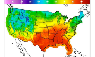 The South and Plains states have been hit by a fall heat wave. Image: National Oceanic and Atmospheric Administration